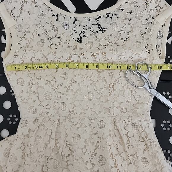Nanette Lepore Crocheted Lace Sheath Midi Dress in Ivory Cream Size 0 - Picture 12 of 16